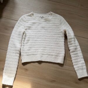 Z Supply Ivory Textured Crew Neck Sweater